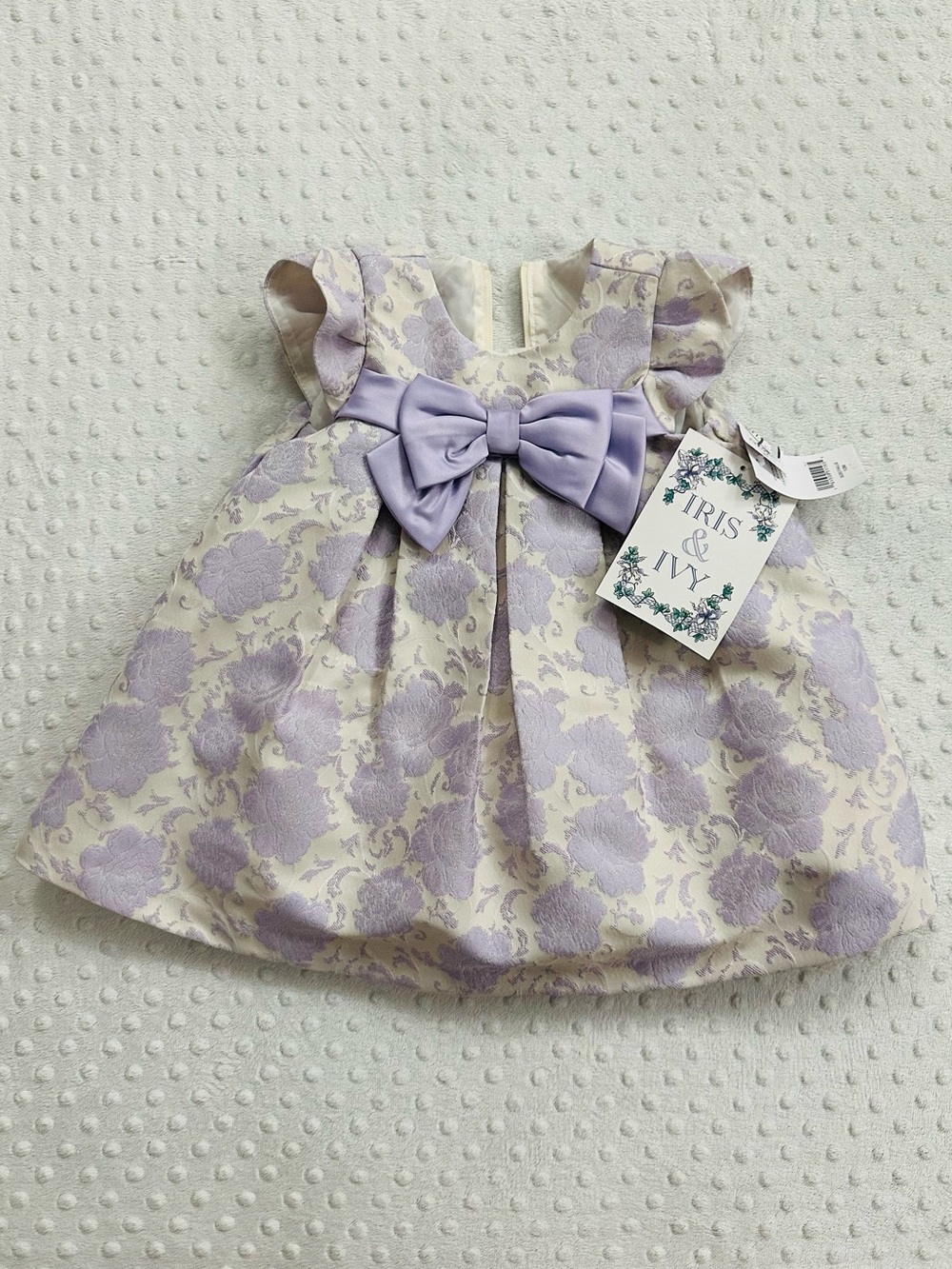 Iris & Ivy Lilac Floral Baby Dress with Bow (12mons)